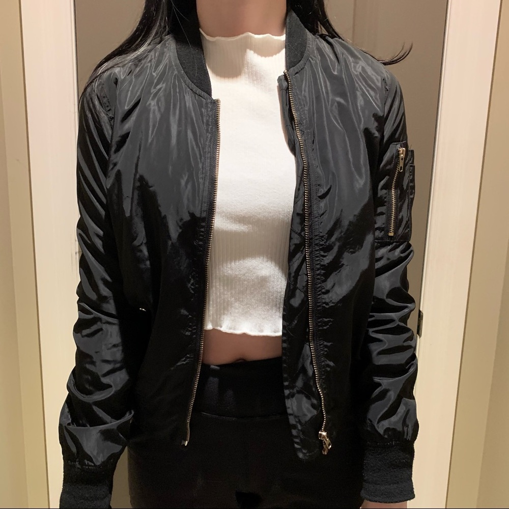 Black bomber jacket